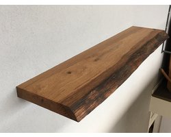 boomstam houten boekenplank 75 cm zwevend plank muur | bol.com
