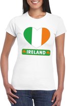 Ierland hart vlag t-shirt wit dames M