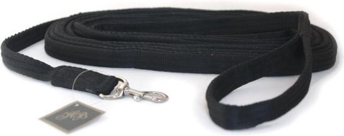 Bruin Additief Generaliseren Hondenlijn van soft longe met messing musketon zwart 375 cm | bol.com