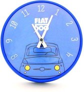 Fiat 500 blauwe wandklok-clock