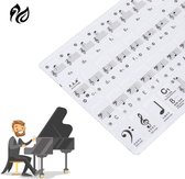Piano/Keyboard Stickers - Leer Eenvoudig En Snel Muzieknoten Lezen - Geschikt Voor 49, 61 en 88 Toetsen -Transparant en Verwijderbaar