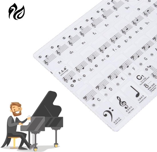 Autocollants piano et clavier kwmobile - Notes de musique faciles