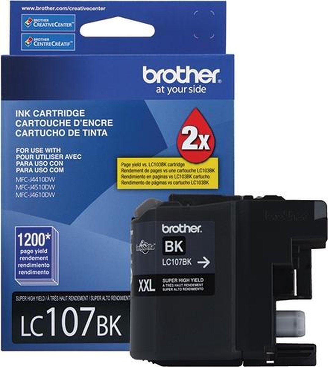 Brother LC107BK inktcartridge 1 stuk(s) Origineel Hoog (XL) rendement Foto zwart