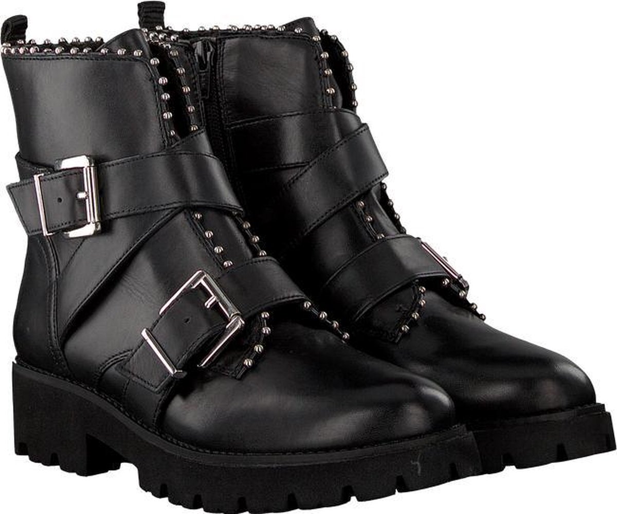 | Steve Madden Dames Biker Boots Hoofy Ankleboot Steve Madden Leren laarzen met studs, model 'Hoofy' in Zwart