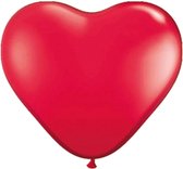 Rode ballonnen hart 30 cm | 100 stuks
