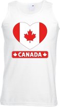 Canada hart vlag singlet shirt/ tanktop wit heren XL