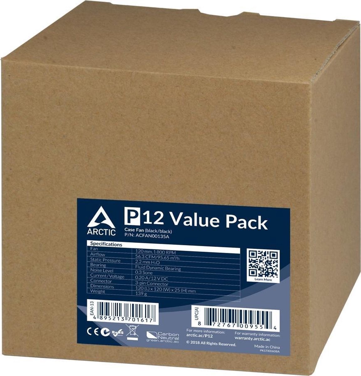 Arctic P12 Value Pack Computer Behuizing Koeler 12 Cm Zwart - afbeelding 8