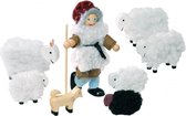 Goki Houten buigpopje herder met schapen