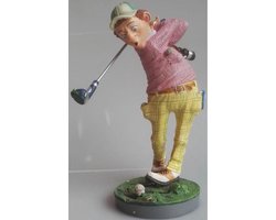 Golfer - polyresin – beroepen – sport - beeldje – Profisti – 9x14x22 cm - relatiegeschenk - golfen
