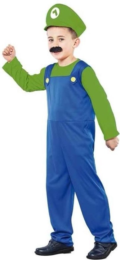 Groen loodgieters kostuum voor jongens 130-140 (10-12 jaar)