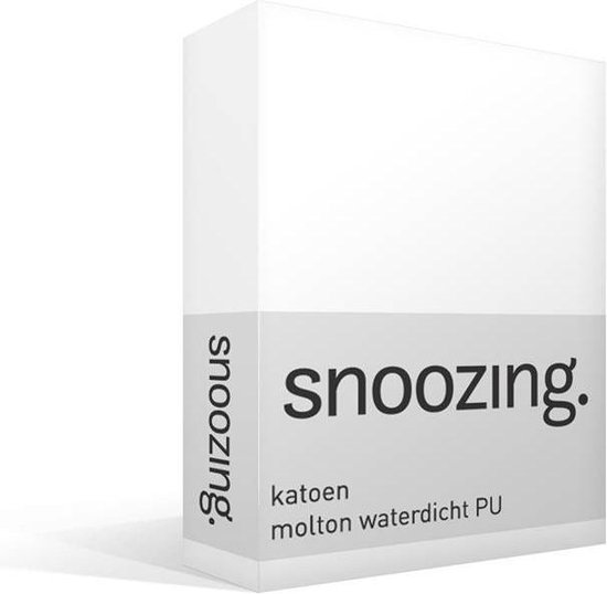 Snoozing Molton - Waterdicht PU - Hoeslaken - Lits-jumeaux - 200x200 cm - Wit