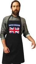 United Kingdom vlag barbecueschort/ keukenschort zwart volwassen