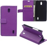 Litchi Cover wallet case hoesje Huawei Y5 Y560 paars