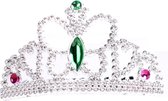 Lg-imports Mini-tiara Zilver/groen Meisjes 10x6 Cm