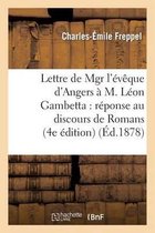 Lettre de Mgr L'Eveque D'Angers A M. Leon Gambetta