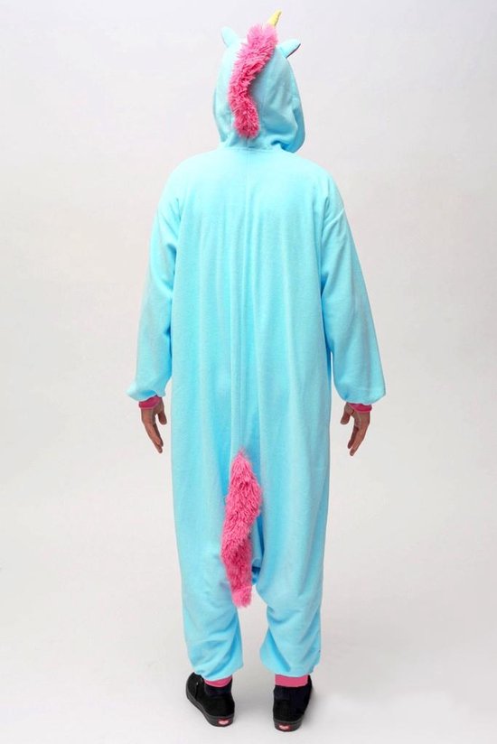 KIMU Onesie pak blauw unicorn kostuum - XS-S - 152 158 | bol.com