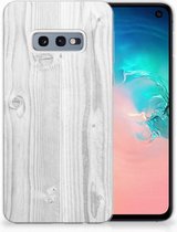 Geschikt voor Samsung Galaxy S10e TPU Hoesje Design White Wood