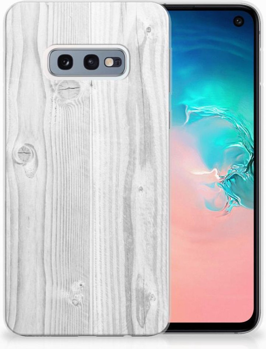 Samsung Galaxy S10e Bumper Hoesje White Wood