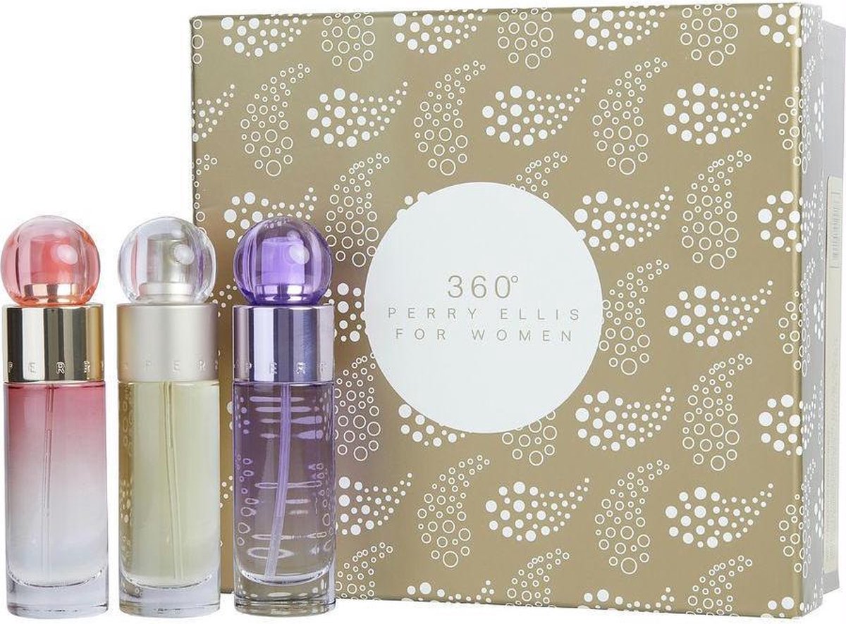 Goedkoopste perry ellis 360 by Perry Ellis - Gift Set - 30 ml Perry Ellis 360 EDT Spray 30 ml Perry Ellis 360 Coral EDP Spray 30 ml Perry Ellis 360 Purple EDP Spray
