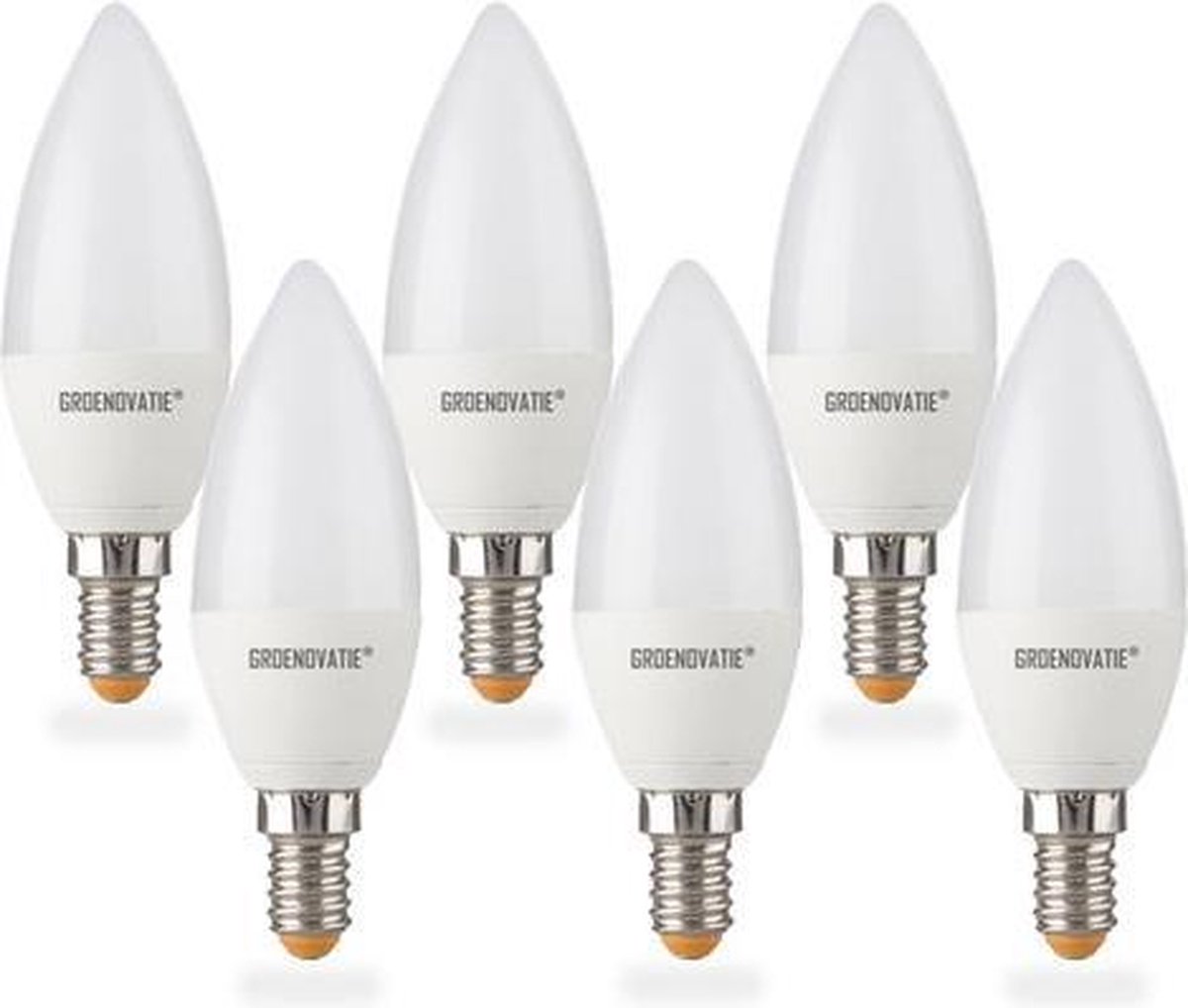 Groenovatie LED Kaarslamp E14 Fitting - 4W - Warm Wit - 118x38 mm - 6-Pack