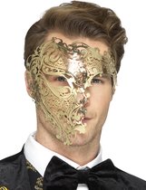 Goudkleurig half masker voor volwassenen - Verkleedmasker