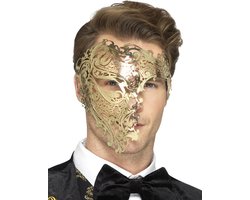 Goudkleurig half masker voor volwassenen - Verkleedmasker