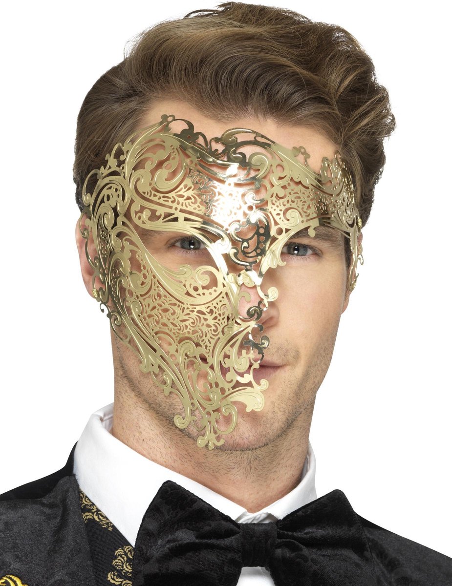 dans Ongemak Streven Goudkleurig half masker voor volwassenen - Verkleedmasker | bol.com