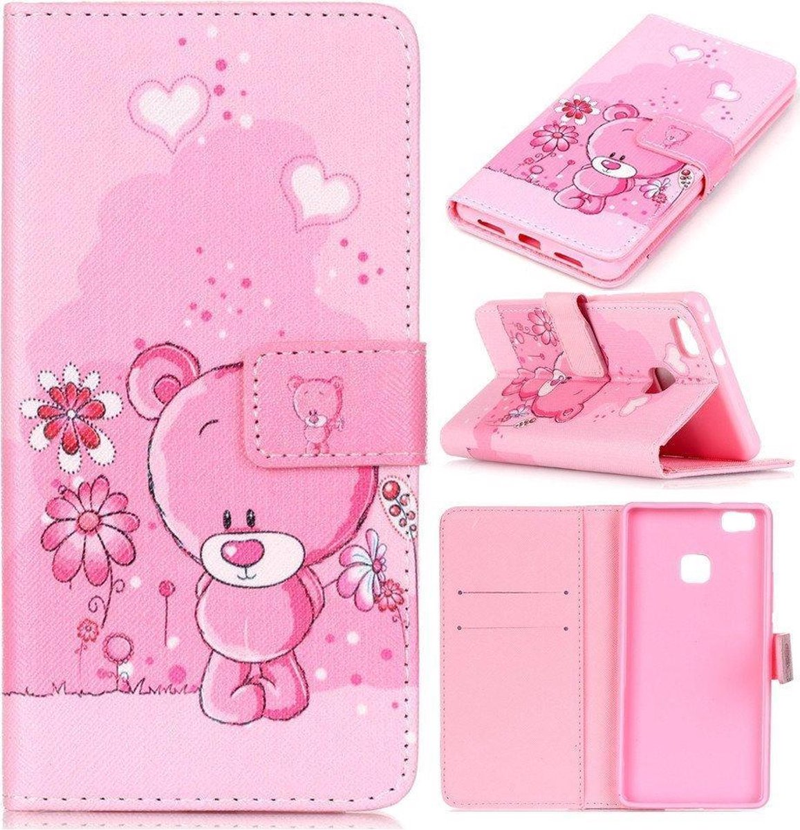iCarer Bear wallet case hoesje Geschikt voor: Huawei P9