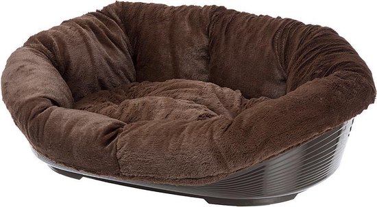 Ferplast hondenmand sofa soft bruin incl. plastic mand 96x71x32 cm | bol.com
