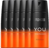 AXE You Energised Deodorant - 6 x 150 ml - Voordeelverpakking