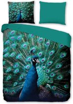 Pure Peacock - Dekbedovertrek - Eenpersoons - 140x200/220 cm + 1 kussensloop 60x70 cm - Multi kleur