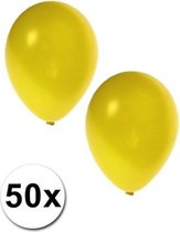 50x stuks Metallic gele ballonnen 36 cm