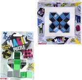 Clown Magic Puzzle 48dlg Blauw + Puzzle 3d 24 Dlg Groen