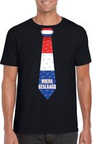 Geslaagd stropdas t-shirt zwart heren 2XL