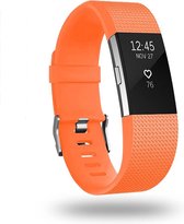 Siliconen Bandje - Small - Geschikt voor Fitbit Charge 2 - Oranje