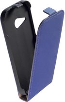 LELYCASE Blauw Lederen Flip Case Cover Hoesje HTC One Mini 2
