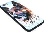 ADEL Siliconen Back Cover Geschikt voor iPhone 6/6S - Duitse Herder Hond