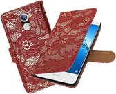 BestCases.nl Huawei Y7 / Y7 Prime Lace booktype hoesje Rood
