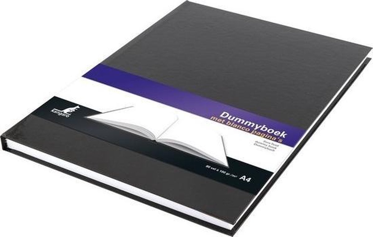 Kangaro Schetsboek - harde kaft - zwart - A4 formaat - 80 vellen - blanco papier - Merkloos