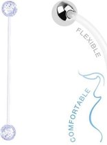 Fako Bijoux® de Piercing nombril de grossesse - Bioplast Glitter - Transparent