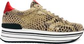 Beige SPM Sneakers Leanimal Runner Suede Snake