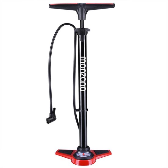 Monzana Fietspomp - incl. 3 Extra Adapters 100 cm Slang - Zwart van Monzana — afbeelding 5