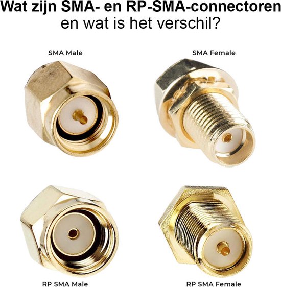 Huxuan® SMA (v) vers SMA (m) - Plaqué or - 50 Ohm - 1 pièce