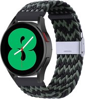 By Qubix Braided nylon bandje 22mm - Groen - zwart - Geschikt voor Samsung Galaxy Watch 3 (45mm) - Galaxy Watch 46mm - Gear S3 Classic & Frontier