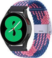 By Qubix Braided nylon bandje 22mm - Blauw - roze - Geschikt voor Samsung Galaxy Watch 3 (45mm) - Galaxy Watch 46mm - Gear S3 Classic & Frontier