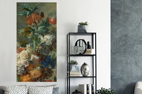 Stickers Stickers muraux - Nature morte aux fleurs - Peinture de Jan van Huysum - 80x160 cm - Feuille adhésive