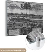 MuchoWow® Glasschilderij 80x60 cm - Schilderij acrylglas - Kaart - Maastricht - Geschiedenis - Foto op glas - Schilderijen