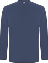 2 Pack Denim Blauw Effen t-shirt lange mouwen model Extreme merk Roly maat 3XL