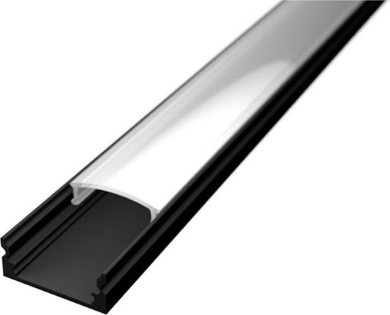 Aluminium Profiel Zwart Voor Led Strip, Inclusief Dekking Voor Profiel-Slim line -Oppervlakte -Kwaliteit Aluminium- 100CM
