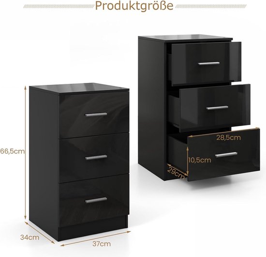 Mobiele archiefkast met 3 lades, afsluitbaar kantoorkast met hangmappen
